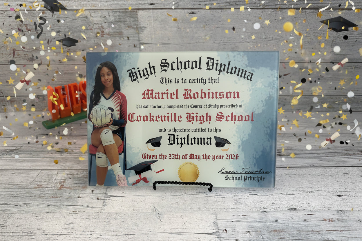 Custom Graduation Glass Plaque