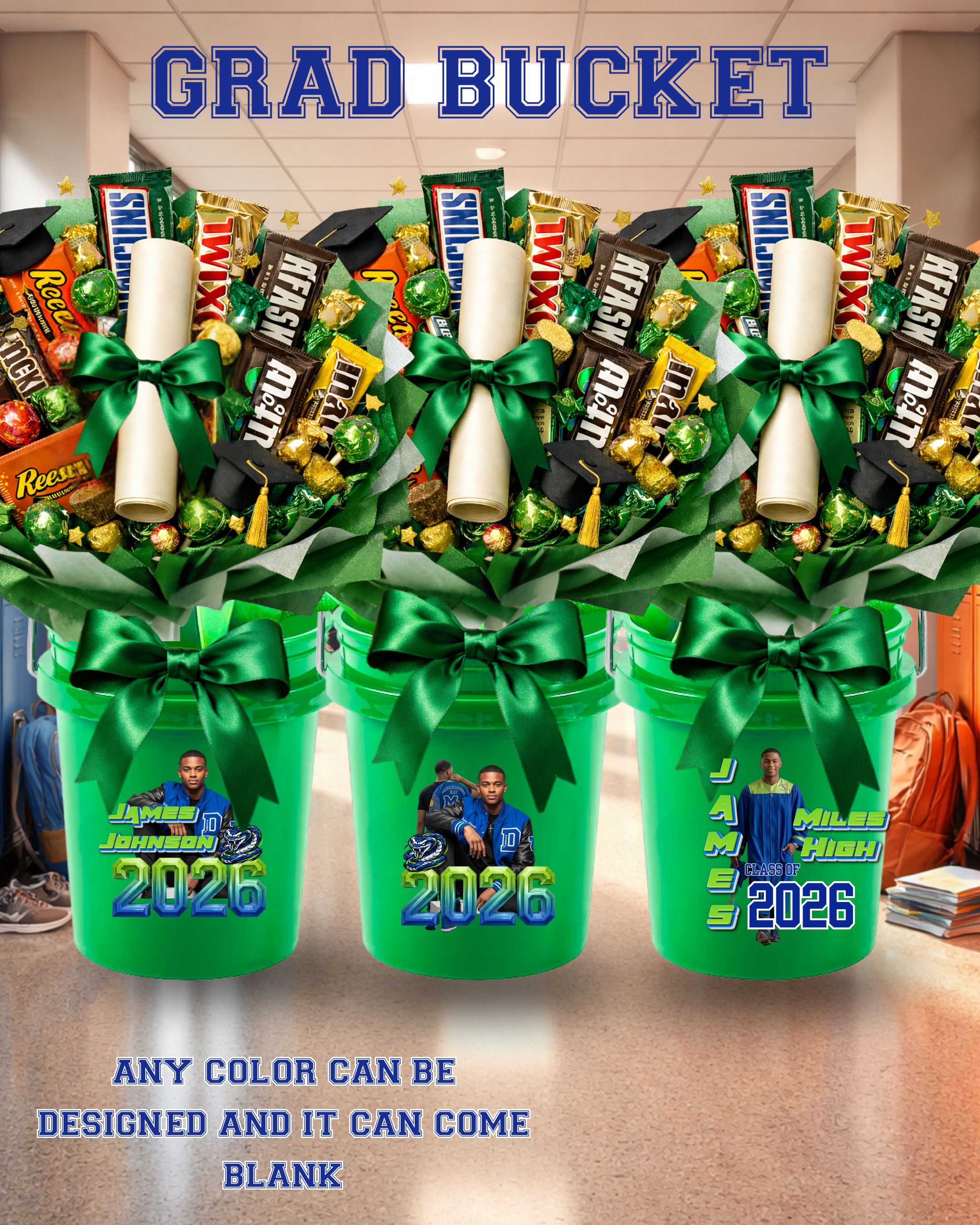 Custom Mini Graduation Buckets