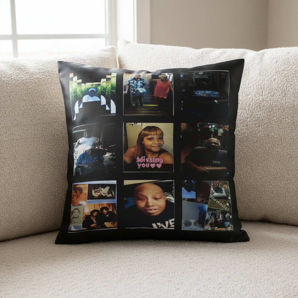 9 Panel Custom Pillow Close-up Mockup