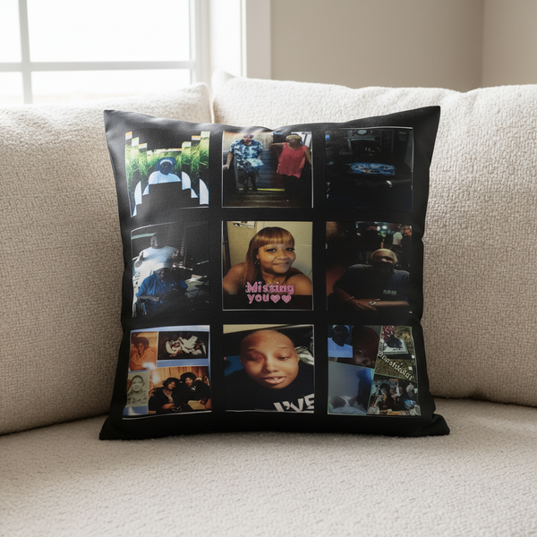 9 Panel Custom Pillow Close-up Mockup