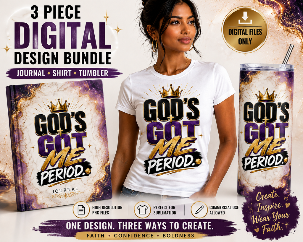 God’s Got Me Period PNG Bundle | Christian Digital Designs