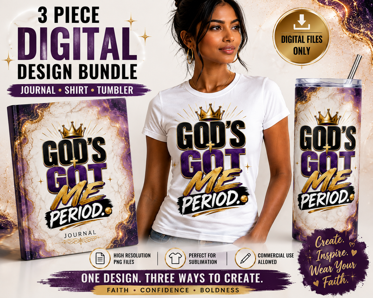 God’s Got Me Period PNG Bundle | Christian Digital Designs