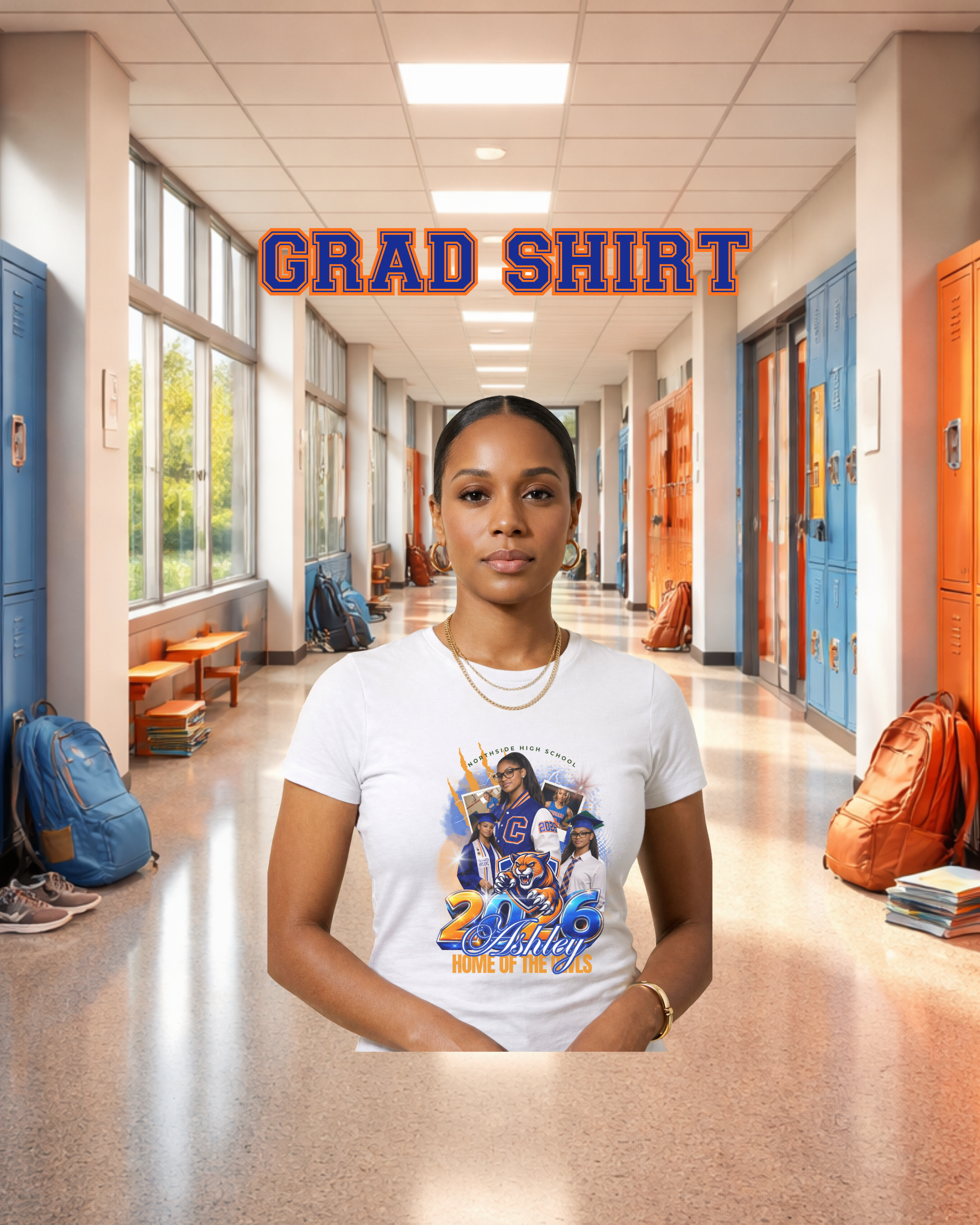 Custom Center Print Graduation T-Shirt