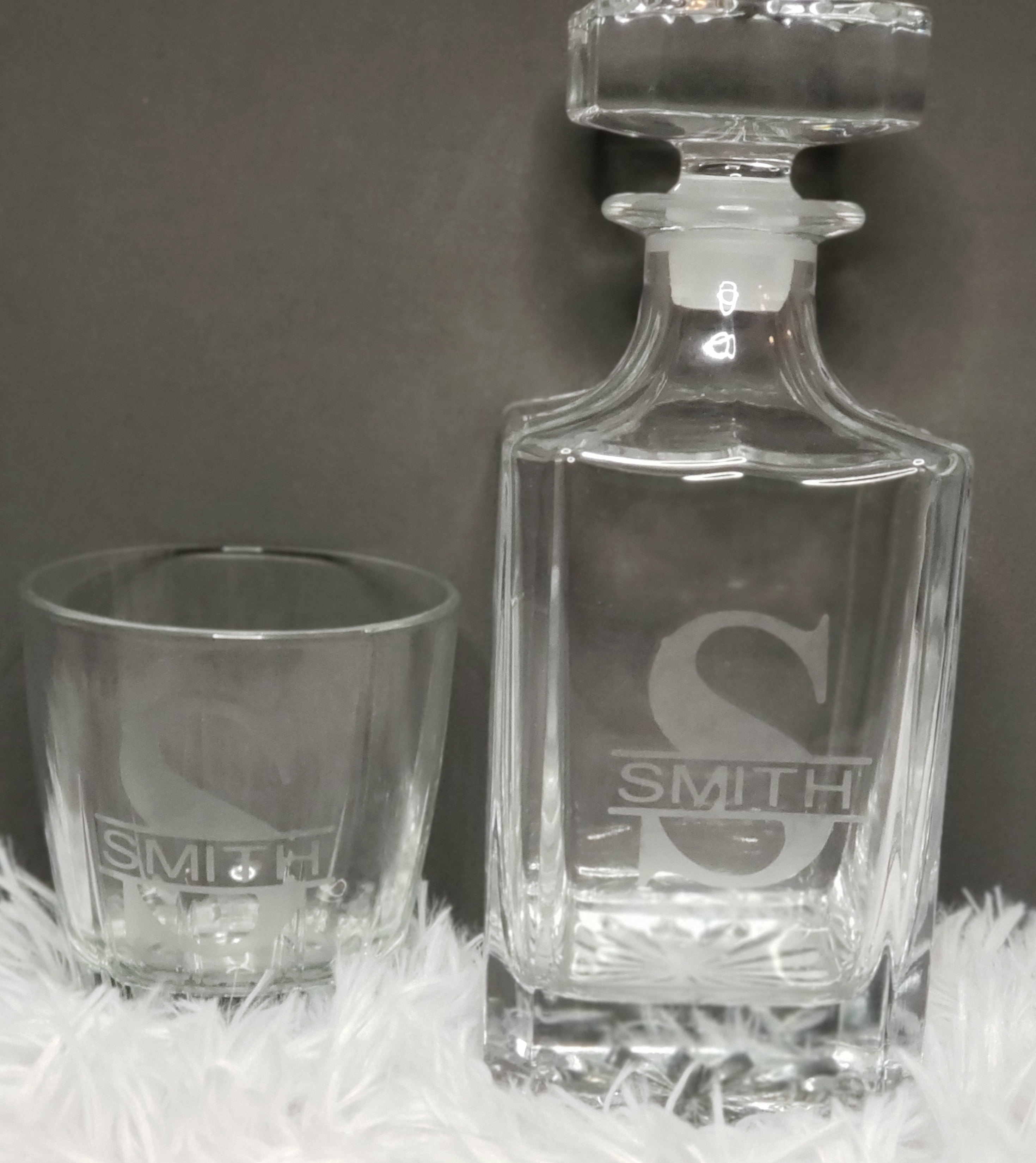 Personalized Monogram Whiskey Decanter Gift Set